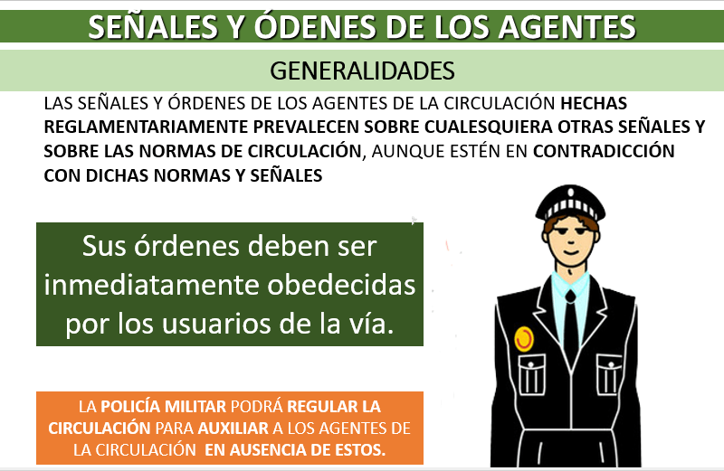 señales y ordenes agentes de tráfico