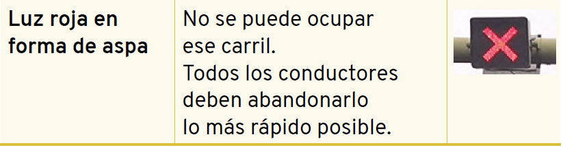 aspa roja semáforo de carril