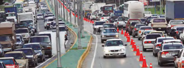 carriles sentido contrario