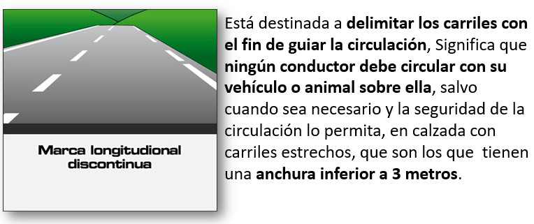 Marca longitudinal discontinua 