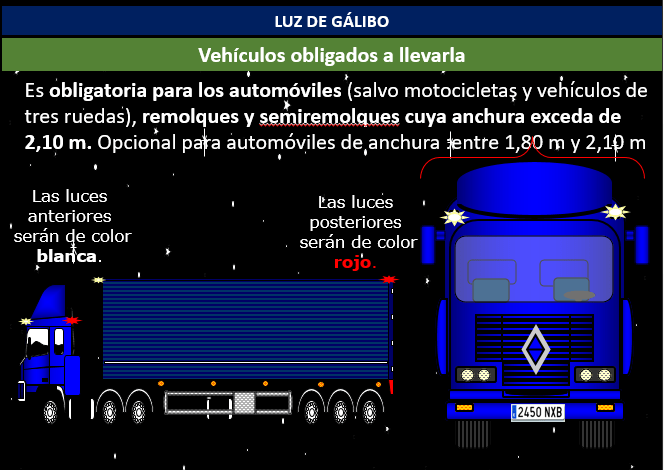 vehículos obligados a llevar luz de gálibo