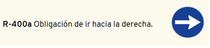 Señal de Obligación de ir hacia la derecha