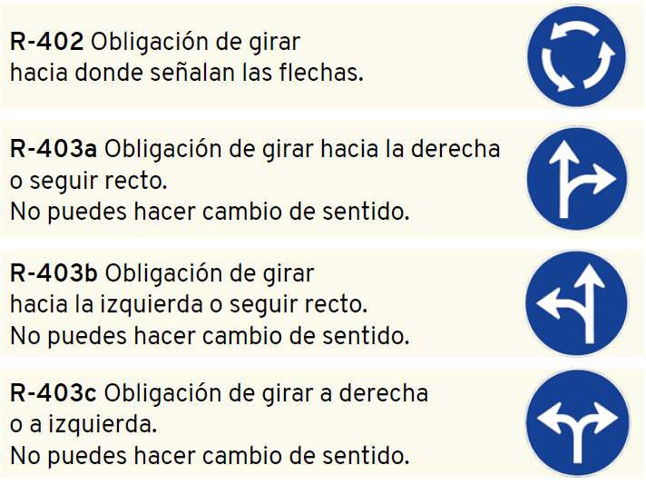 señales de obligatorio giro