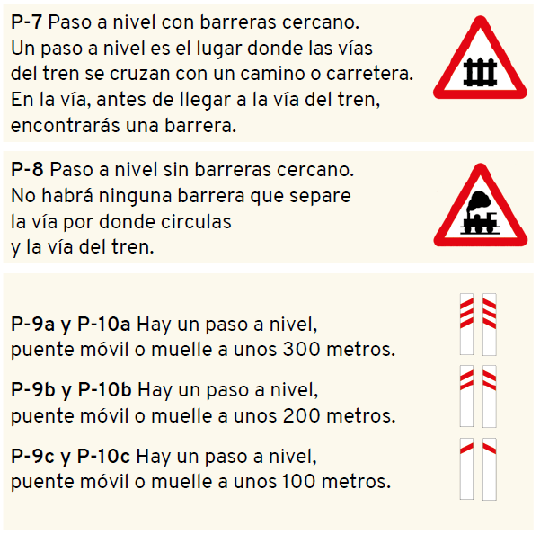 señales de peligro pasos a nivel con barreras