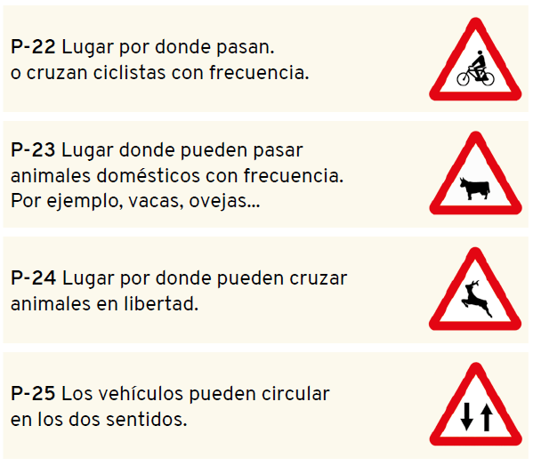 señales de peligro animales en la vía