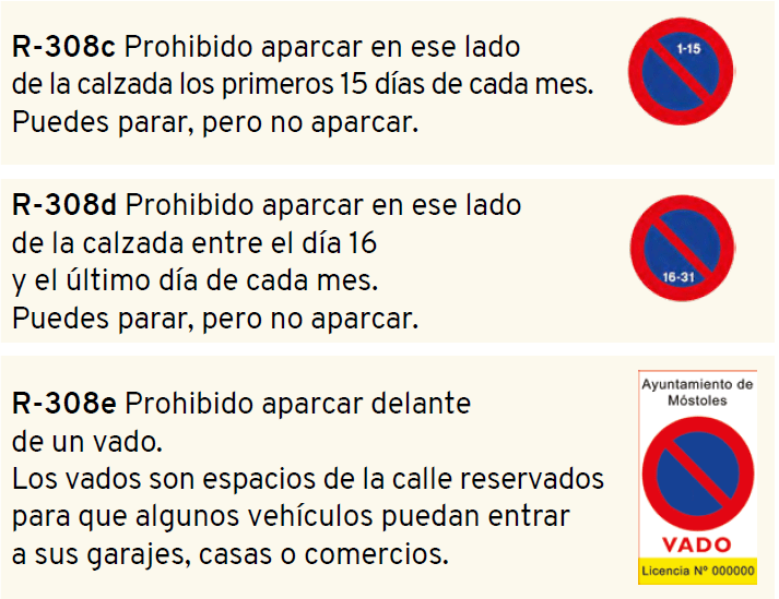 señales de prohibido aparcar