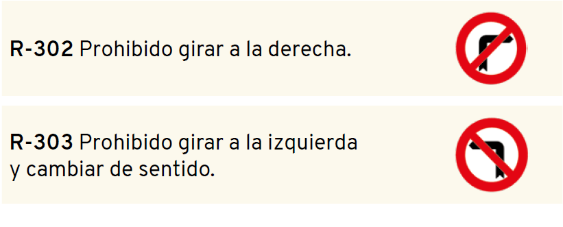 Señales de prohibido giro