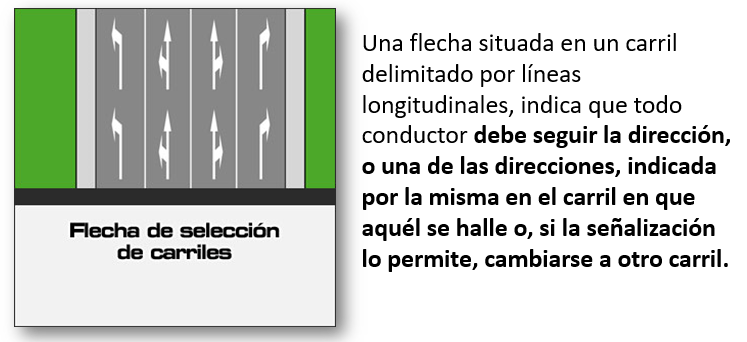 Flecha de selección de carriles 