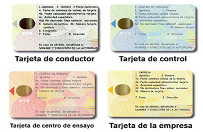 clases de tarjetas de tacógrafo