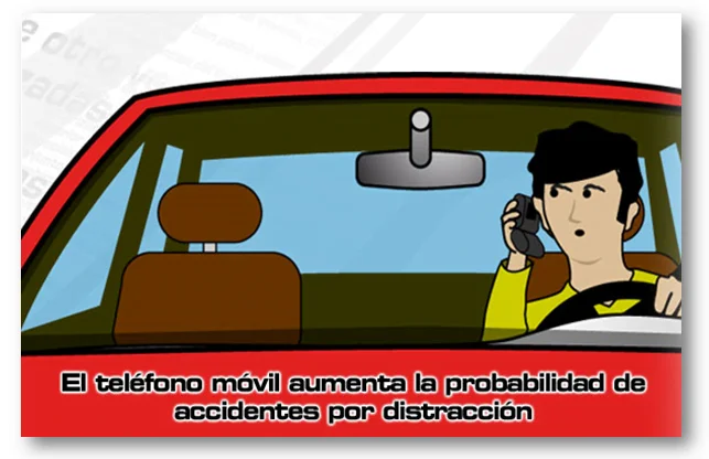 El riesgo de accidente cuando se usa el móvil