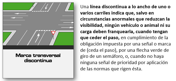 Marca transversal discontinua 
