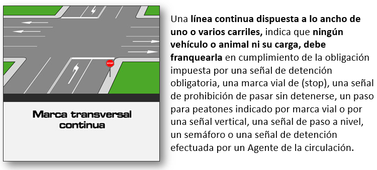 Marca transversal continua 
