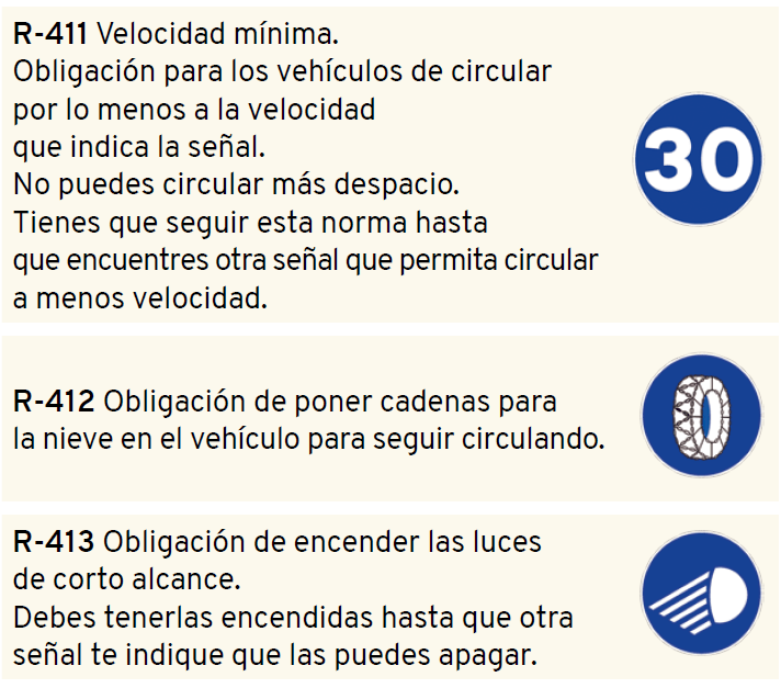 señal de velocidad mínima