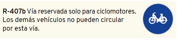 vía reservada para ciclos