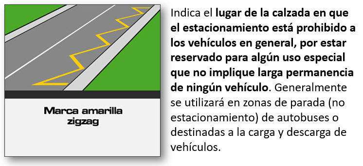 Marca amarilla zigzag 