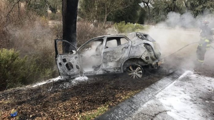 incendio tras accidente de tráfico