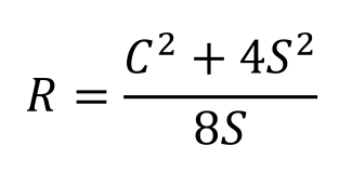 formula para calcular el radio de una curva