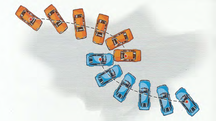 colisión excéntrica de automóviles