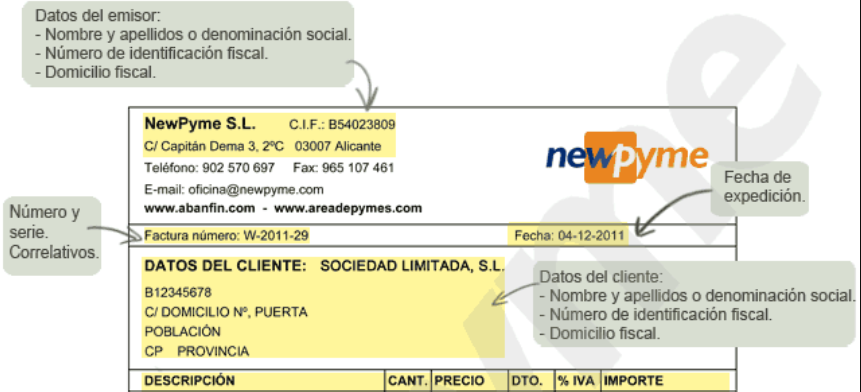 requisitos factura