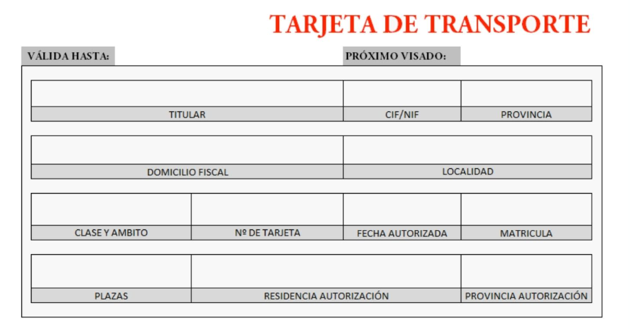 tarjeta de transporte
